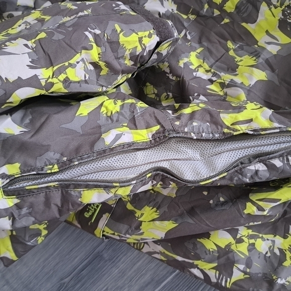 Quiksilver MISSION snowboard ski jacket coat Mens LG camo look brown green faces - Picture 7 of 13